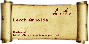Lerch Arnolda névjegykártya